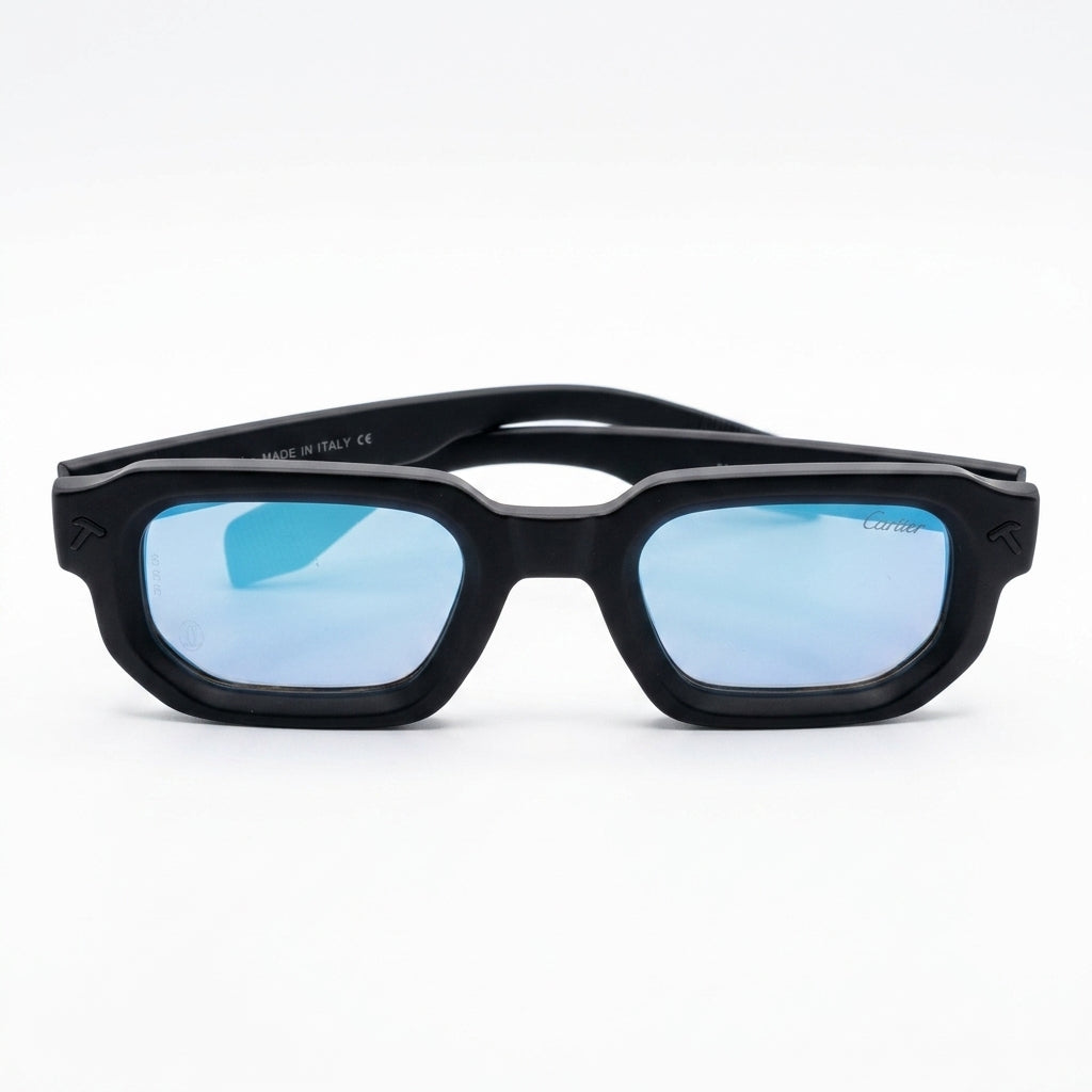 Lunettes de soleil effet miroir — Cadre noir mat