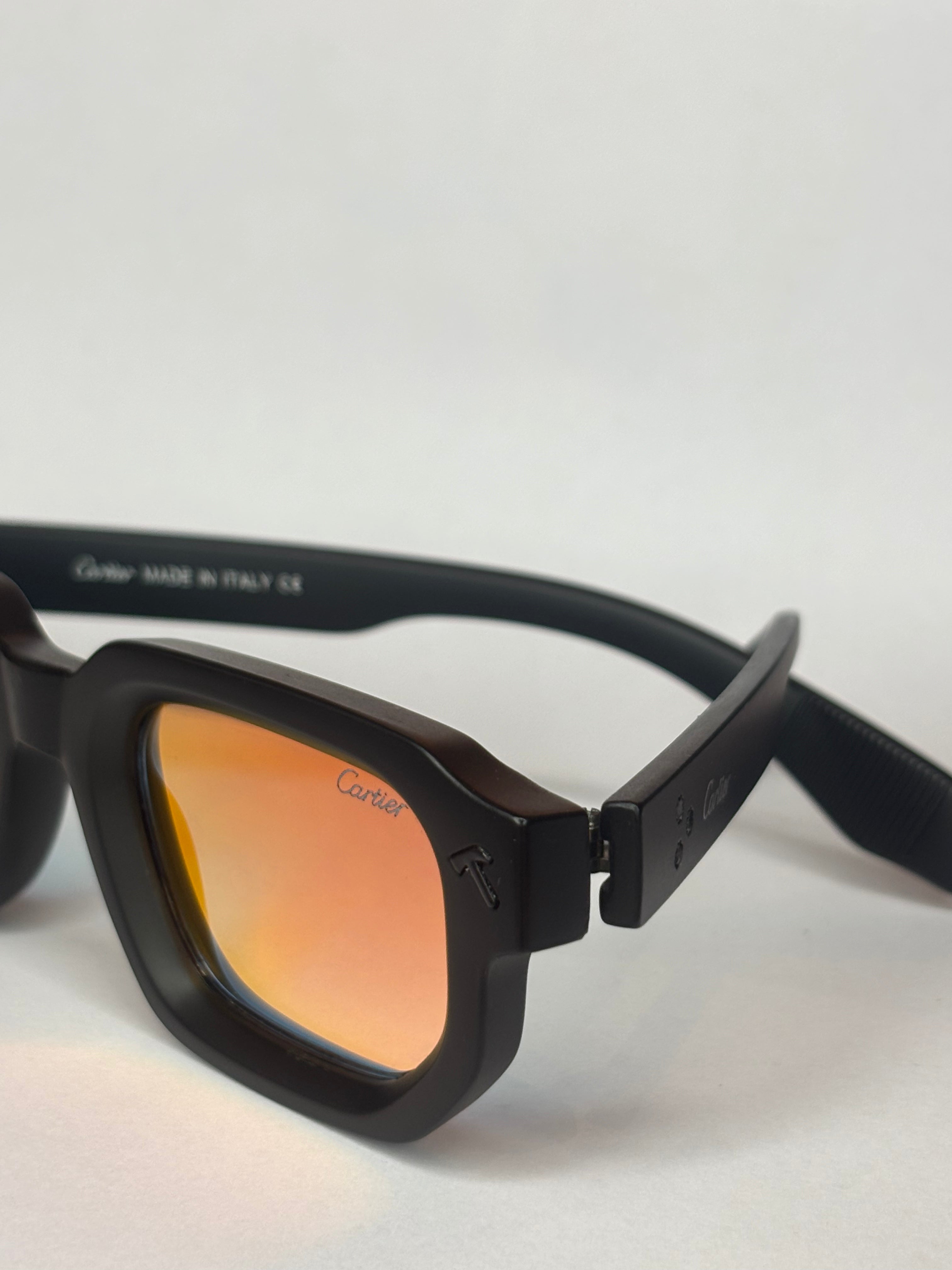Lunettes de soleil effet miroir — Cadre noir mat
